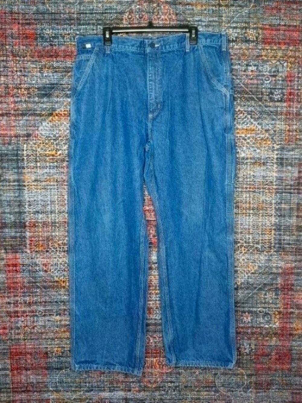 Carhartt mens dark wash Original Fit 2112 Cat2 FR boot work jeans 40x32